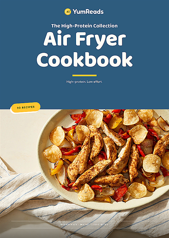 Air Fryer Cookbook cover — High-protein. Low effort